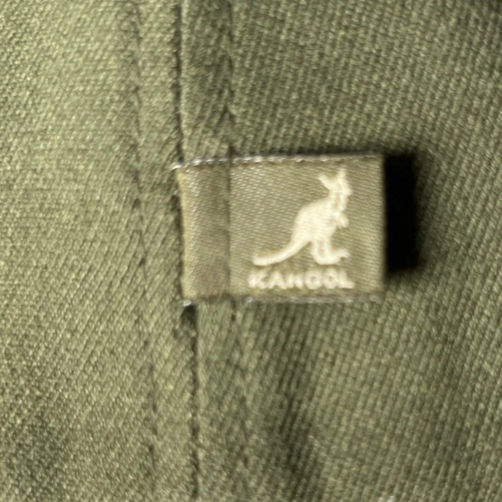 Kangol Wool Flexfit Baseball Cap‎ L/XL Olive Green Curved Brim Logo Hat Preppy